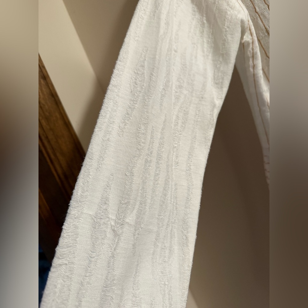 Hem & Thread Cream Hooded Jacket with Lace Accents - Picture 4 of 6